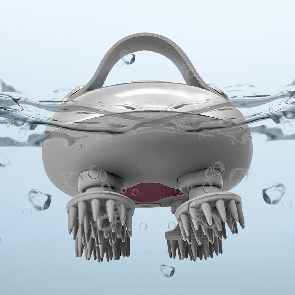 Scalp Massager, with 3 Kneading Modes and 8 Removable Claws Dog Cat Scratcher, Portable Handheld IPX7 Waterproof, Holiday Gifts for Him Her.