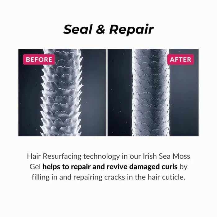 Love Ur Curls - Irish Sea Moss Hair Gel 2 Pack, Medium Hold Hair Styling Curling Gel for Defined Curly Hair, Waves & Coils, Vegan, Cruelty Free