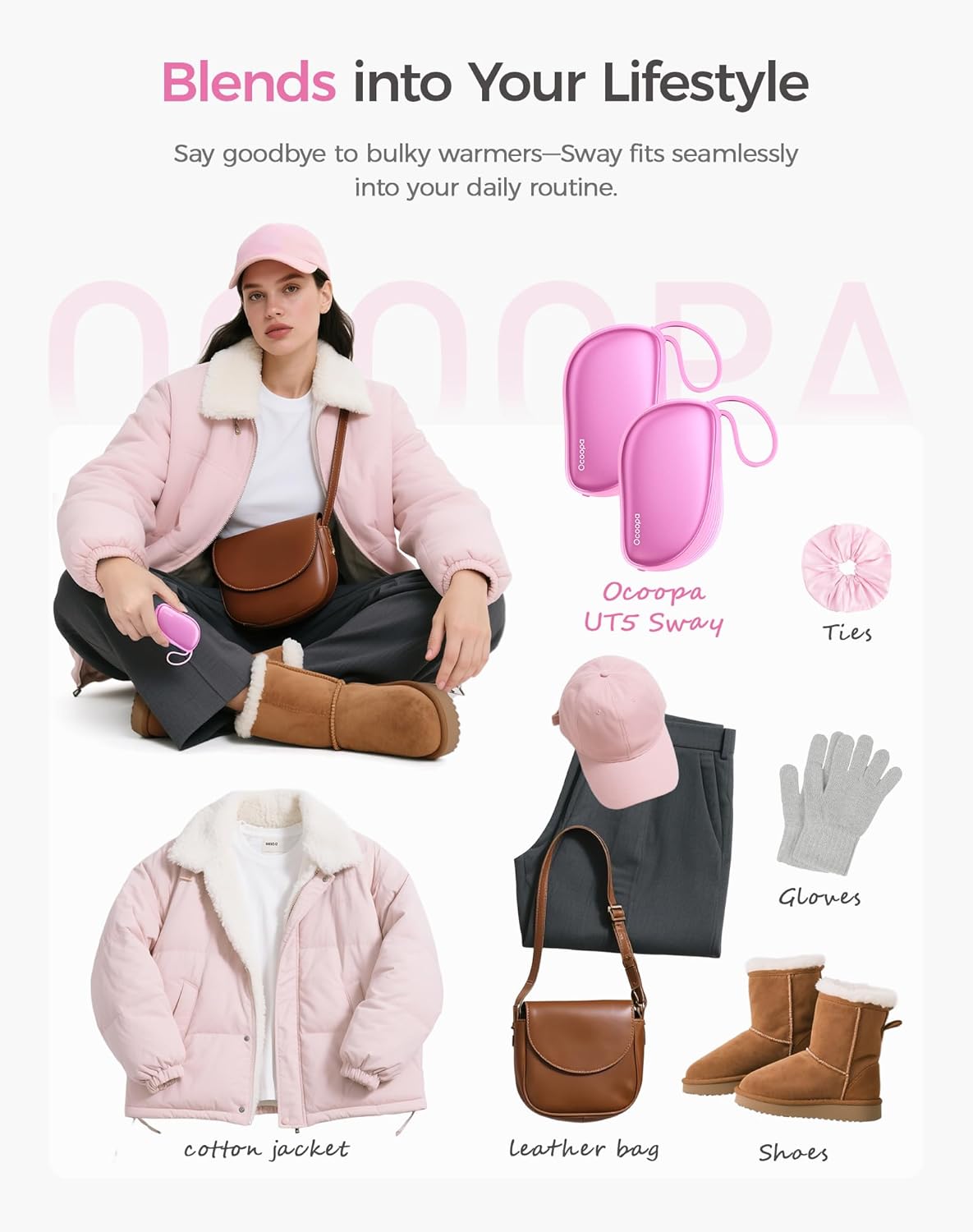 OCOOPA Hand Warmers Rechargeable 2 Pack, Ultra Slim Electric Hand Warmers, Portable Pocket Heater, Comb-Inspired, Fits in Gloves,UL Certified, Winter Essentials,UT5 Sway