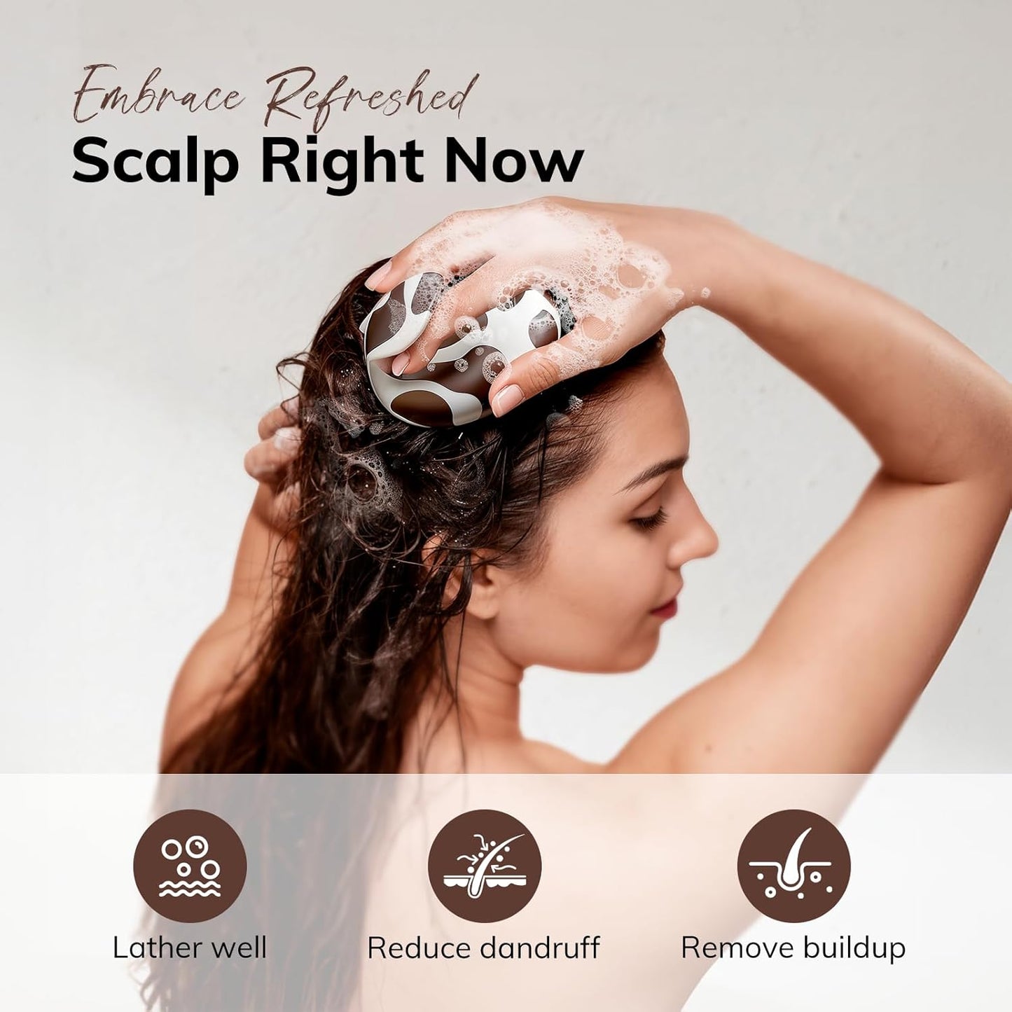 Sndyi Cow Print Scalp Massager Hair Growth, Cow Hair Scalp Scrubber with Scalp-Friendly Silicone Bristles, Scalp Exfoliator/Shampoo Brush, Perfect for Hair Treatment & Scalp Care, Cute Cow Print Stuff