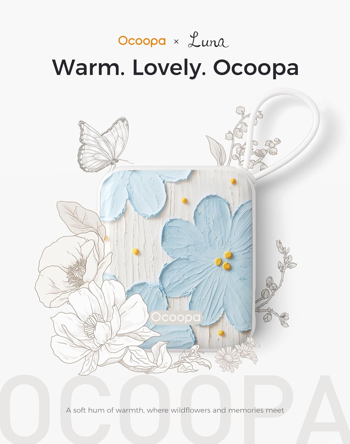 OCOOPA Hand Warmers Rechargeable, Smart Temp Control 7H*2 Long Safe Heat, Ultra Slim, Pocket-Size Design That Fits Gloves, Gifts for Women, Outdoor, Office, Commute (UT5 Nano)