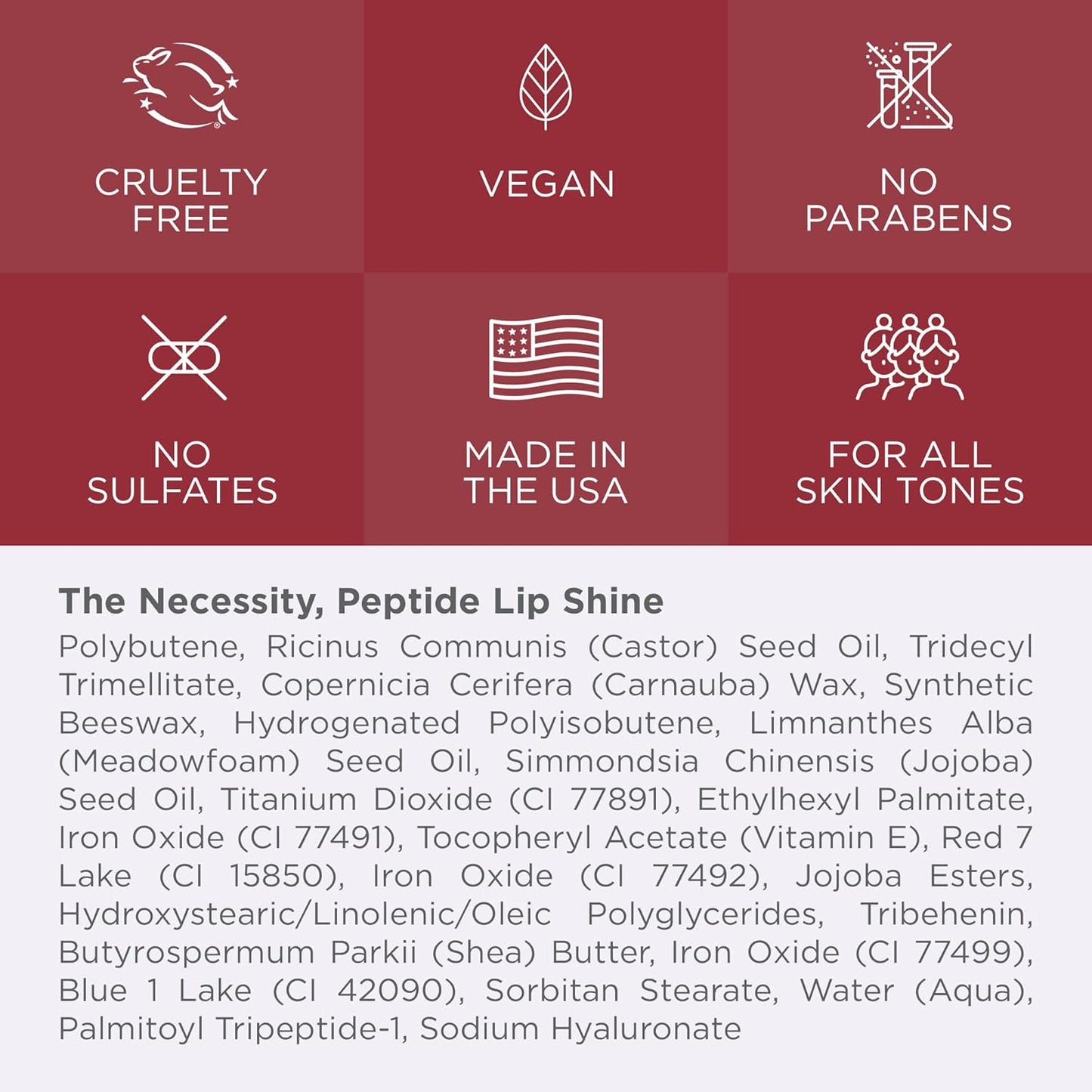 Côte Beauty's Mulberry Peptide Lip Shine, Ultra Hydrating & Long-Lasting Mauve Plumping Lip Gloss for Women with Hyaluronic Acid, Shea Butter & Jojoba Oil, Vegan & Cruelty-Free, 0.12 Fl Oz