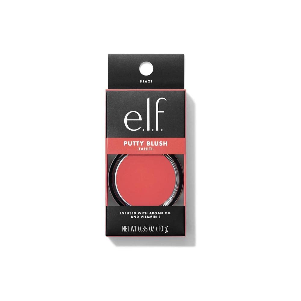 e.l.f. Putty Blush, Creamy & Ultra Pigmented Formula, Infused with Argan Oil & Vitamin E, Tahiti, 0.35 Oz (10g)