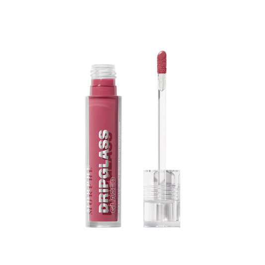 MORPHE Dripglass High Shine Lip Gloss - Glazed, Semi-Sheer & Nourishing Lip Makeup - Buildable Formula Infused with Plant-Derived Squalane & Vitamin E - Shatterproof Mauve (0.13 oz)