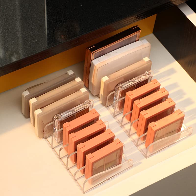 1 Piece 8-Section Acrylic Eyeshadow Organizer Cosmetic Makeup Palette Organizer Divided Makeup Organizer Eyeshadow Contour Blush Holder for Eyeshadow Palettes Blush Face Powder, Clear