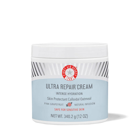 First Aid Beauty - Ultra Repair Cream, Intense Hydration Whipped Colloidal Oatmeal, Strengthens Skin Barrier in 7 Days & Helps Relieve Eczema, Luxury Face & Body Moisturizer, Grapefruit Scent, 12 oz