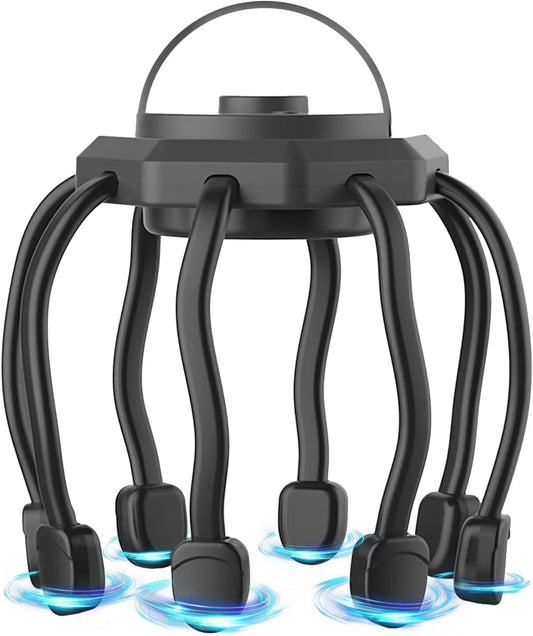 Electric Scalp Massager, Head Massager Scalp Stress Relax, Kneading Hair Massage with 3 Modes, 360 Degree Hair Massager, Cordless Portable Head Scratcher for Stress Relax