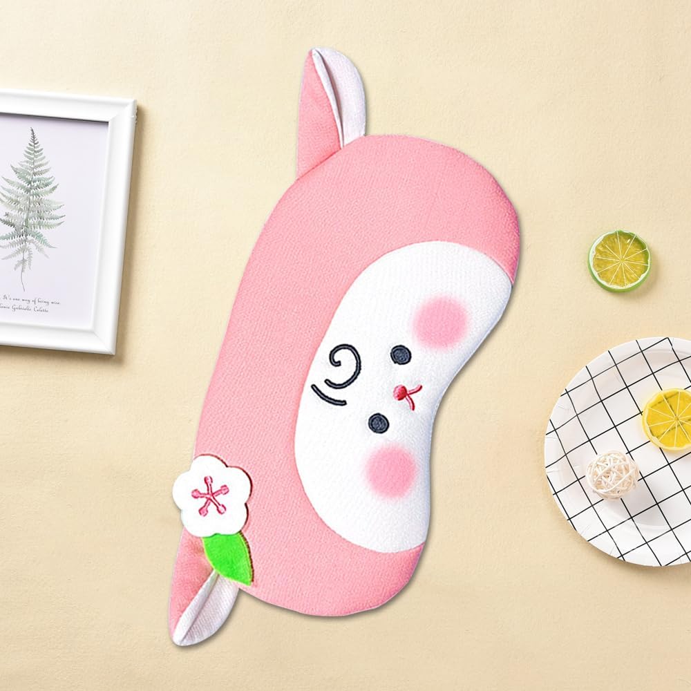 PERFECTSIGHT Sheep Sleep Eye Masks, Cute Plush Sleep Eye Cover Lightweight Adjustable Eyeshade Faux Fur Mask Cover for Women Men Sleep Travel Nap (Pink Sheep)