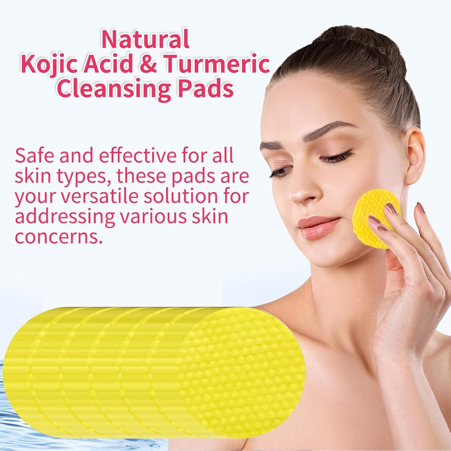 40 PCS Turmeric Kojic Acid Cleansing Pads,Turmeric and Kojic Acid Face Pads,Turmeric Kojic Acid Pads for Face