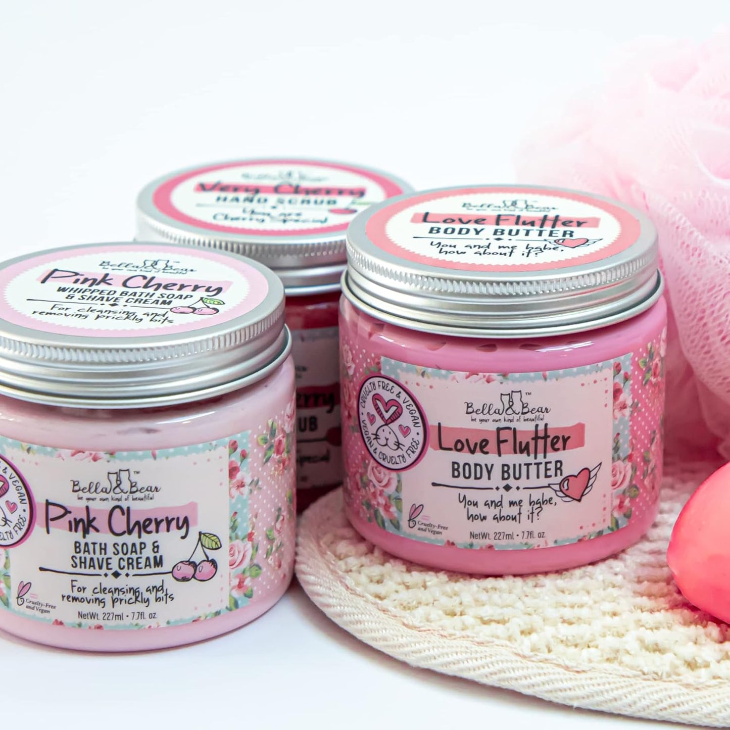 Bella and Bear Love Flutter Body Butter, Hydrating Formula, Soften & Prevent Scars, Stretch Mark Cream, 6.7oz x 12 Bulk