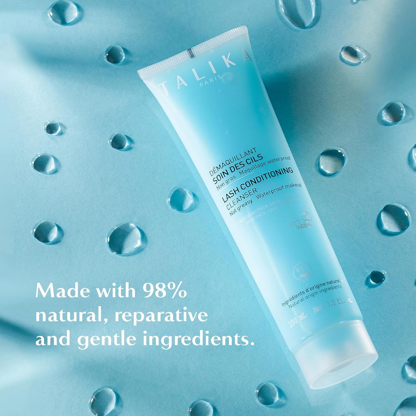 Talika Lash Conditioning Cleanser - Eye Makeup Remover, Leave-in Make Up Remover for Sensitive Eyes and Fragile Eye Lashes - Oil Free Gel - For Waterproof Makeup - 3.3 fl oz