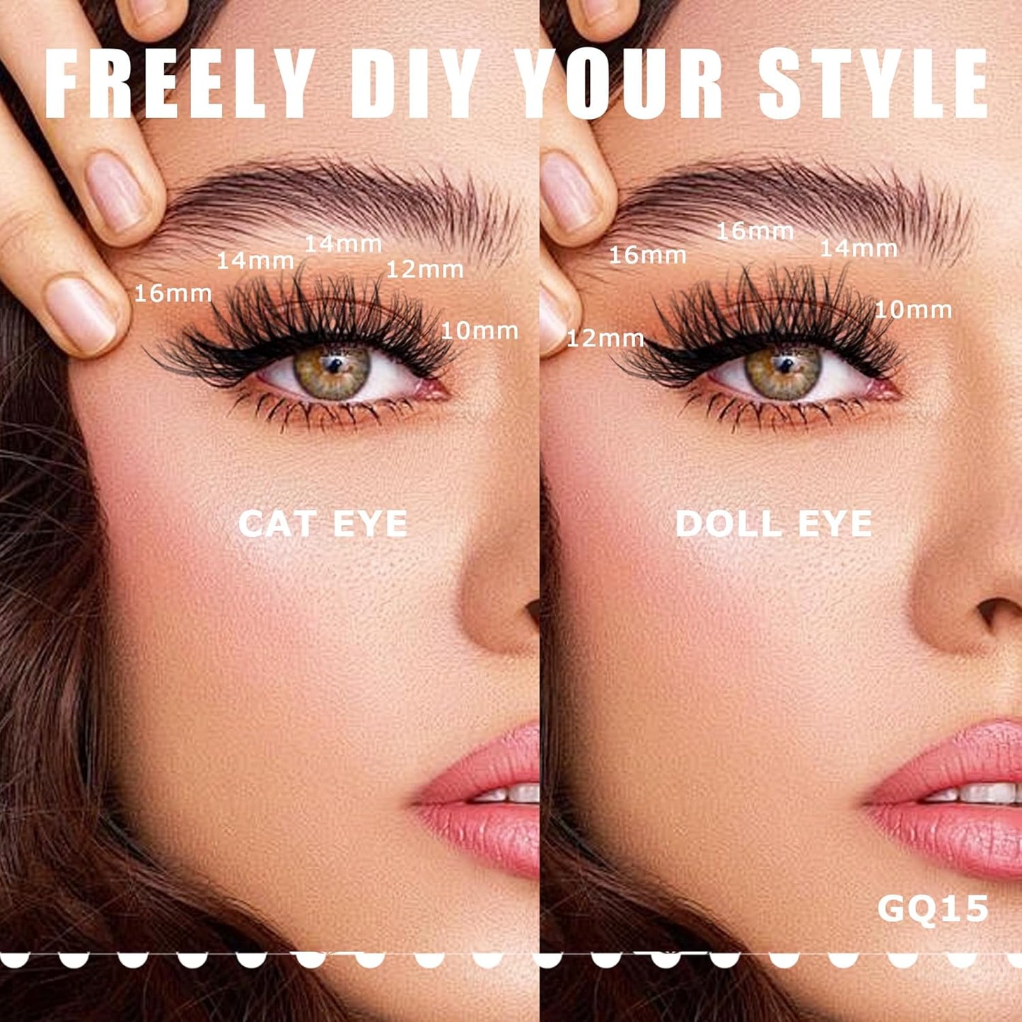 GAQQI Lash Clusters, Eyelash Clusters 120PCS C Curl Individual Lashes, Wispy Cluster Eyelash Extension 14mm Only, Natural Looking Cluster Lashes （GQ15, C Curl, 14mm)