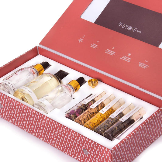 DIY Body Oil Set for Hair, Body & Bath | Includes Almond Oil, Cedar Wood, Orange Peel, Lavender | Gift Idea for Women | Anniversary & Birthday Gift for Her