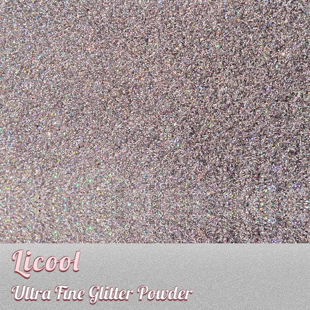 100g Holographic Ultra Fine Glitter, Sparkle Makeup Glitter, Extra Fine Craft Glitter Resin Sequins for Epoxy Glass Resin Art Tumblers Body Hair Face Nail (Laser Silver)