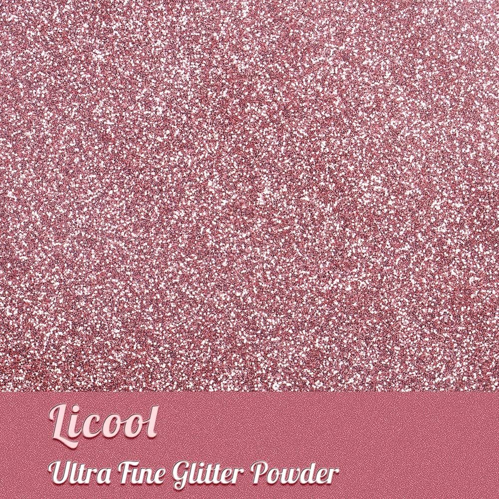 Fine Glitter for Nail Art, 100g/3.5oz Extra Fine Powder Packs for Epoxy Resin Art, Craft for Tumblers Candle Slime Making, Festival Body Face Eyeshadow Nail (Rose Blush)