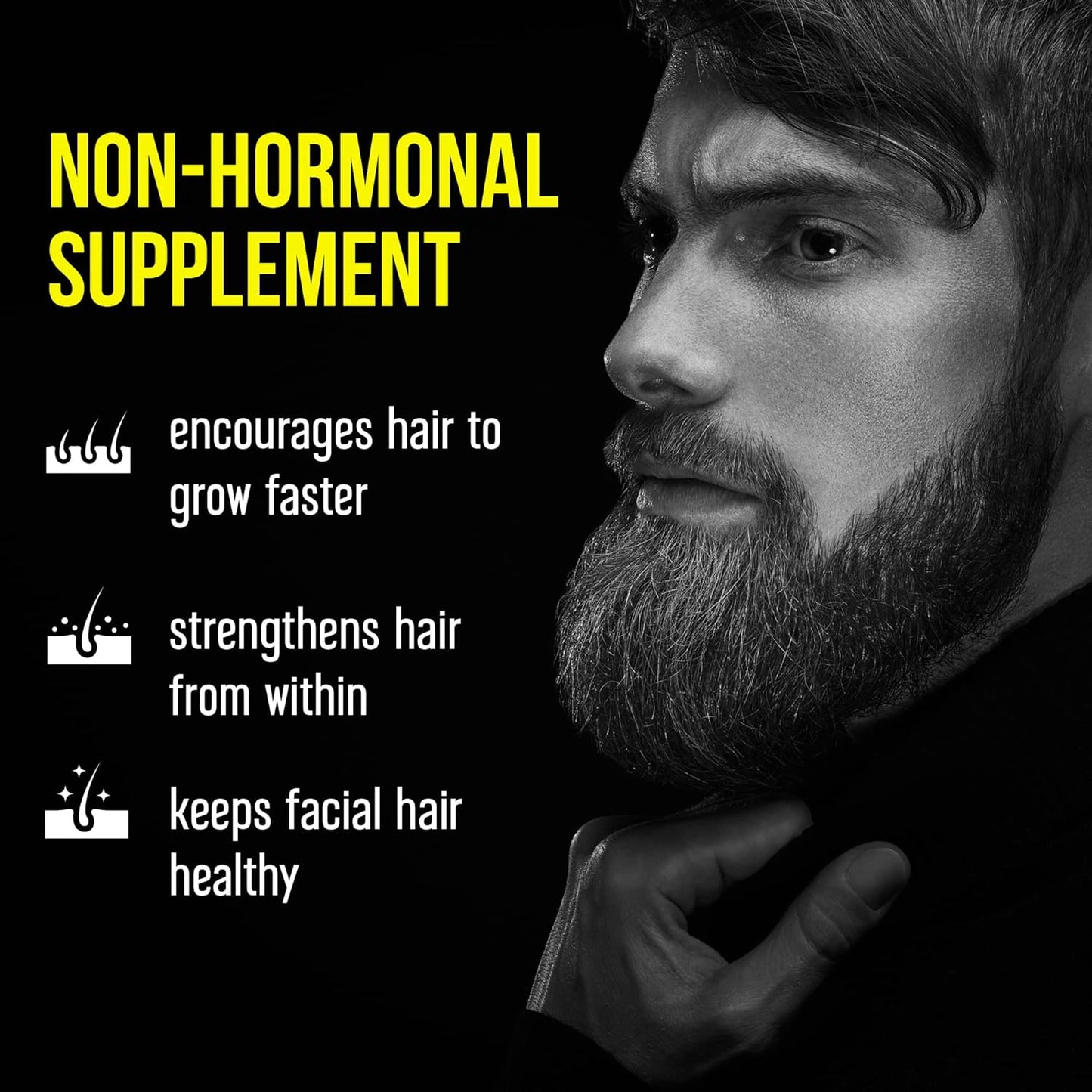 Beard Grow XL - Vegan Hair Growth Supplement for a Faster, Thicker, Fuller Beard - Enhances Your Grooming Kit